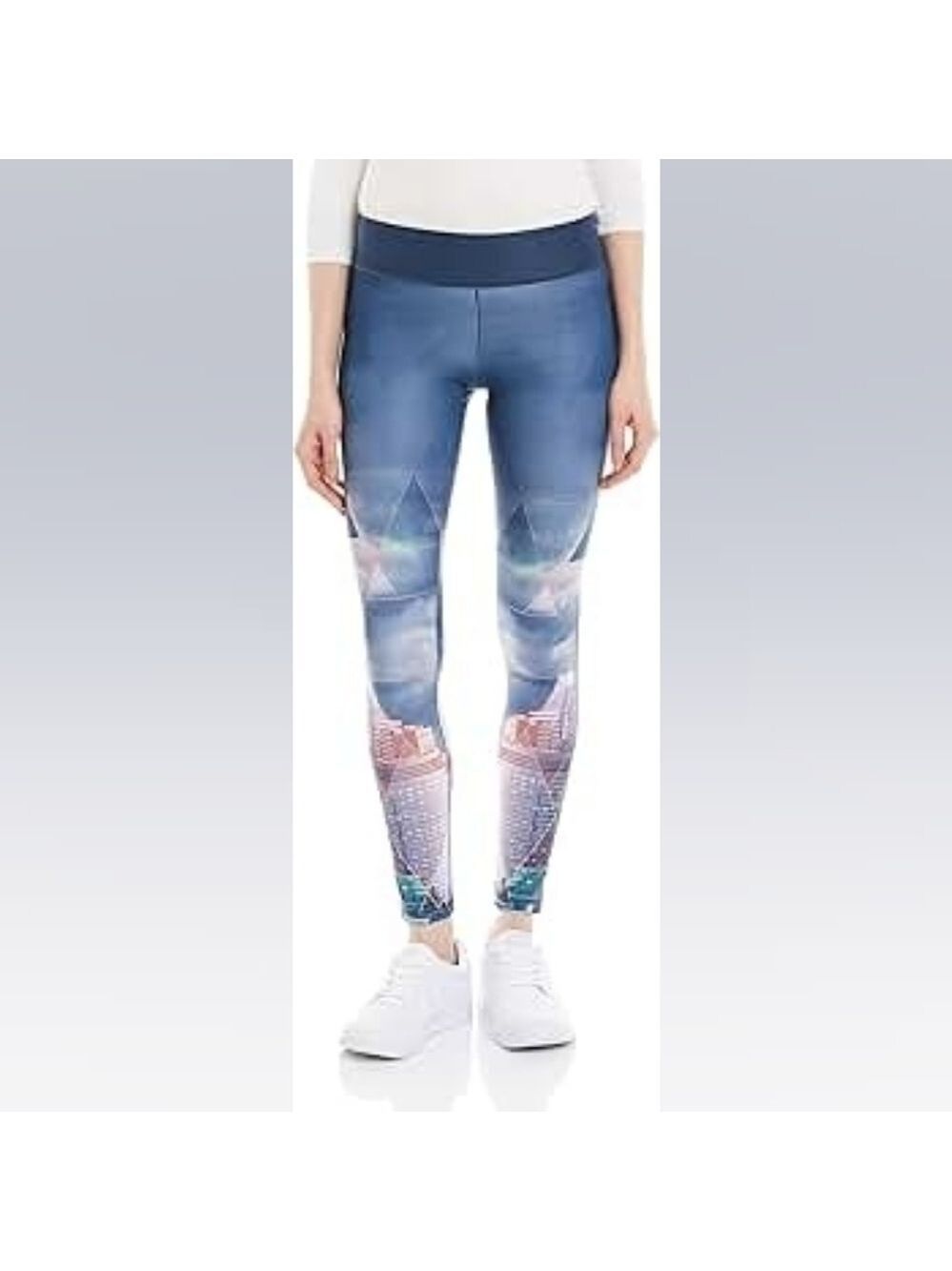 Adidas Blue Cityscape Climalite Leggings – Size S